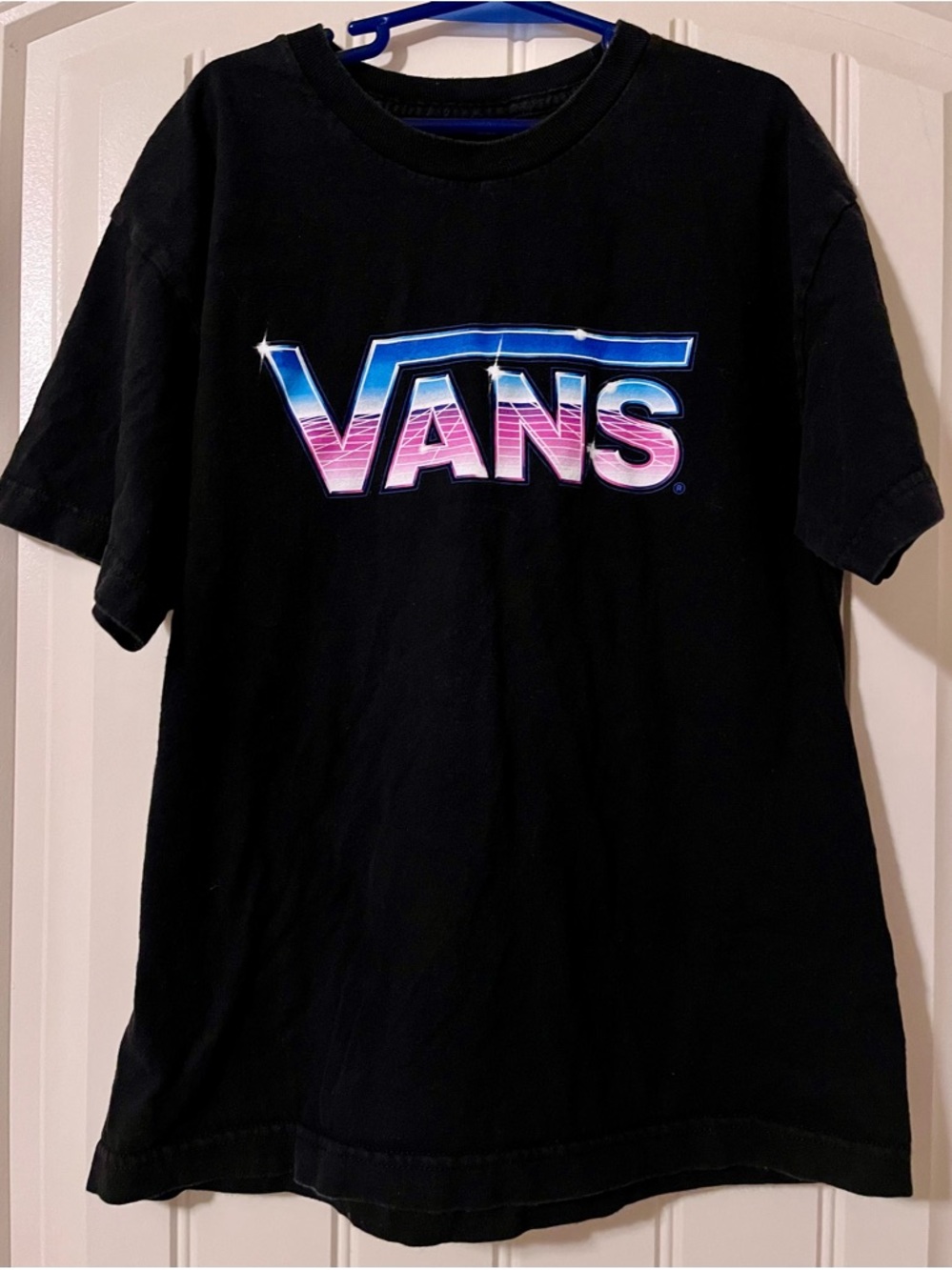 Vans Black Tee with Blue-to-Pink Gradient Logo 💎 3 for $21 or 4 for $24